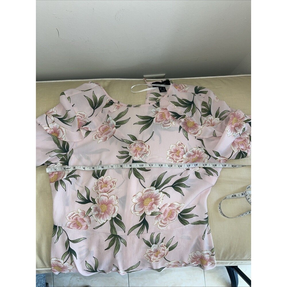 Atmosphere Pink Floral Dress Summer Ruffle Short Sleeves Sz 10 - Picture 8 of 12